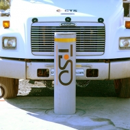 Successful crash-test of M50 high security automatic bollard, Munster, Germany